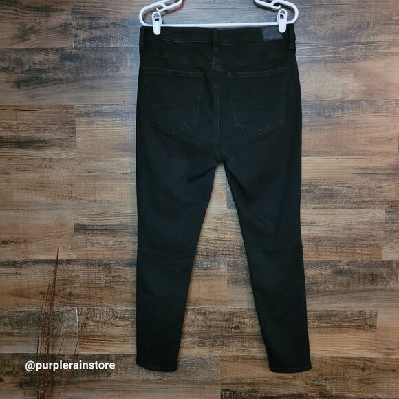 American Eagle Jeans 12 R Dream Jegging Hi Rise Tummy Control Black Wash Denim - Picture 2 of 12